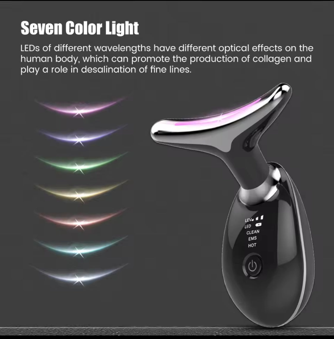 EMS Neck Face Lifting Massager - LED Photon Therapy, Wrinkle Remover ES-1081